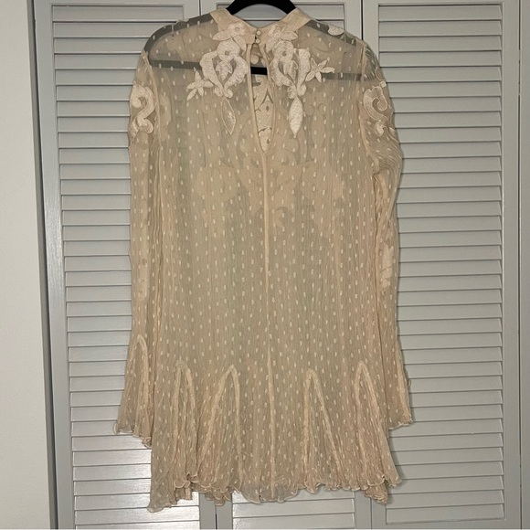 Free People Pink Coquette Bell-Sleeve Mini Dress - Picture 3 of 6